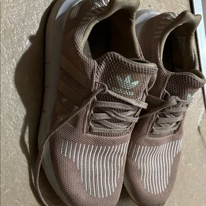 Adidas Tan and White Mesh Sneakers